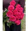 Букет из 15 розовых роз «Hotspot» (Эквадор), 60 см 2