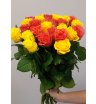 Букет из 25 роз (оранжево, желтого) 60 см 1