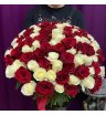 Букет из 101 белой и красной розы Эквадор
